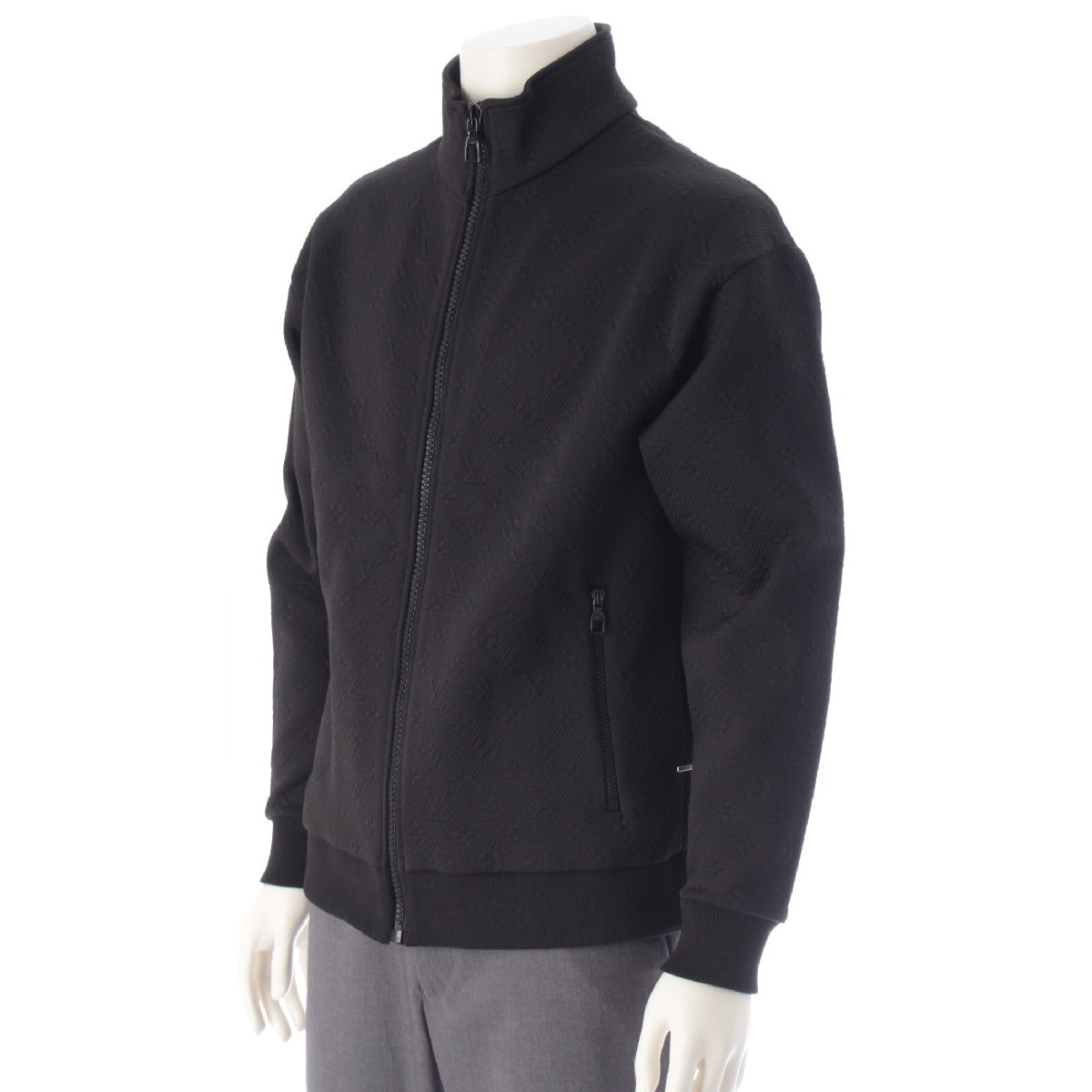 LOUIS VUITTON 23AW Nylon cotton blend Monogram Jacquard Full Zip Tracksuit Jacket RM232Q XHM HJY45W black S