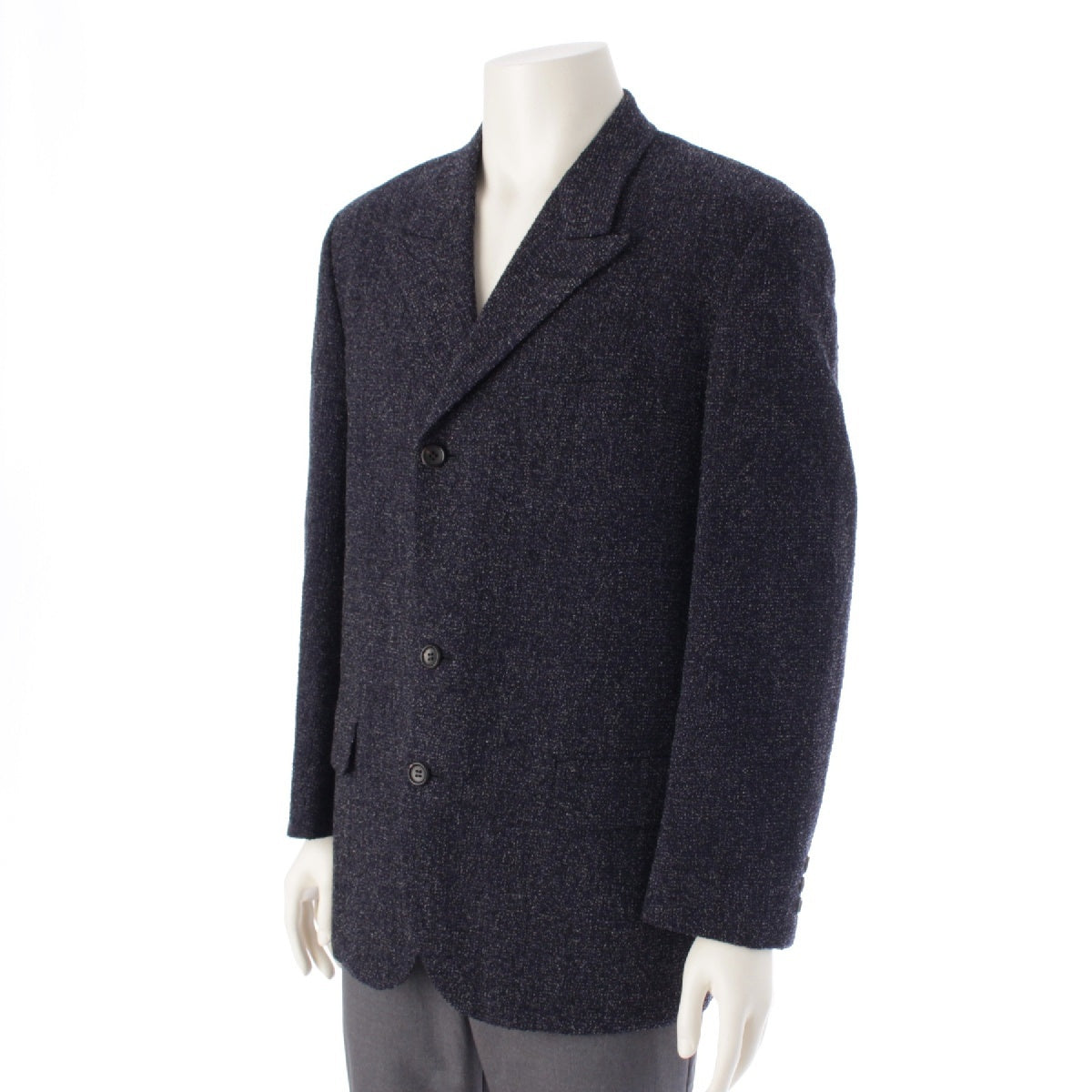 COMME des GARCONS HOMME 97AW wool Vintage Single tailored jacket HJ‐04014S Black x Purple x Grey S