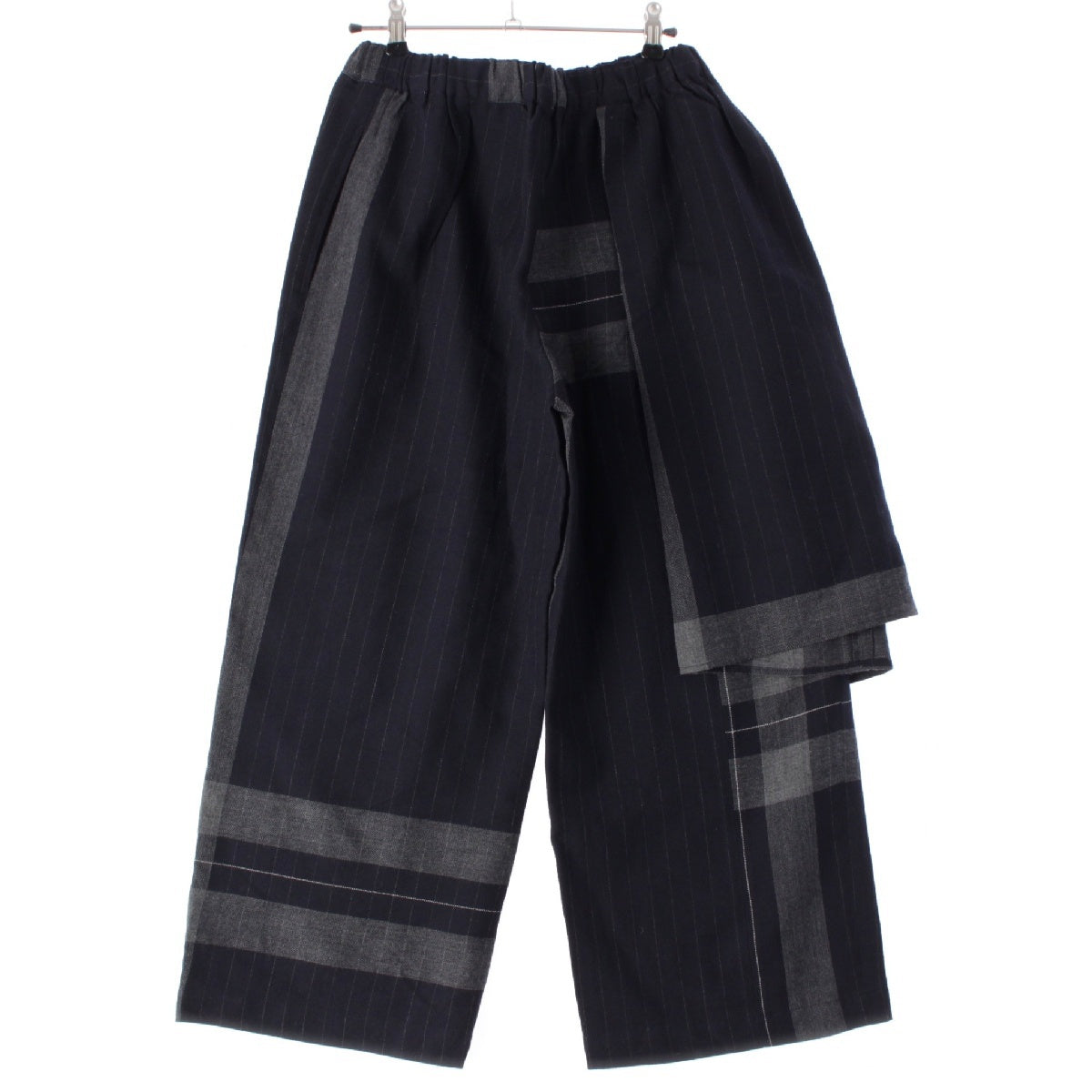 COMME des GARCONS 03AW wool Vintage Striped Layered Pants Slacks Bottoms GK-P044 Navy