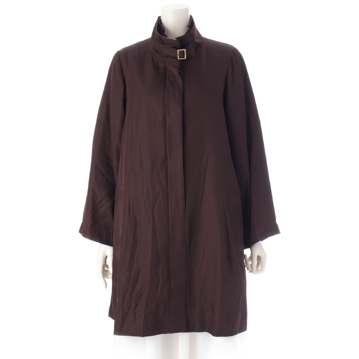 LEONARD Paisley Pattern Padded Liner Long coat 0388457 Brown 13R