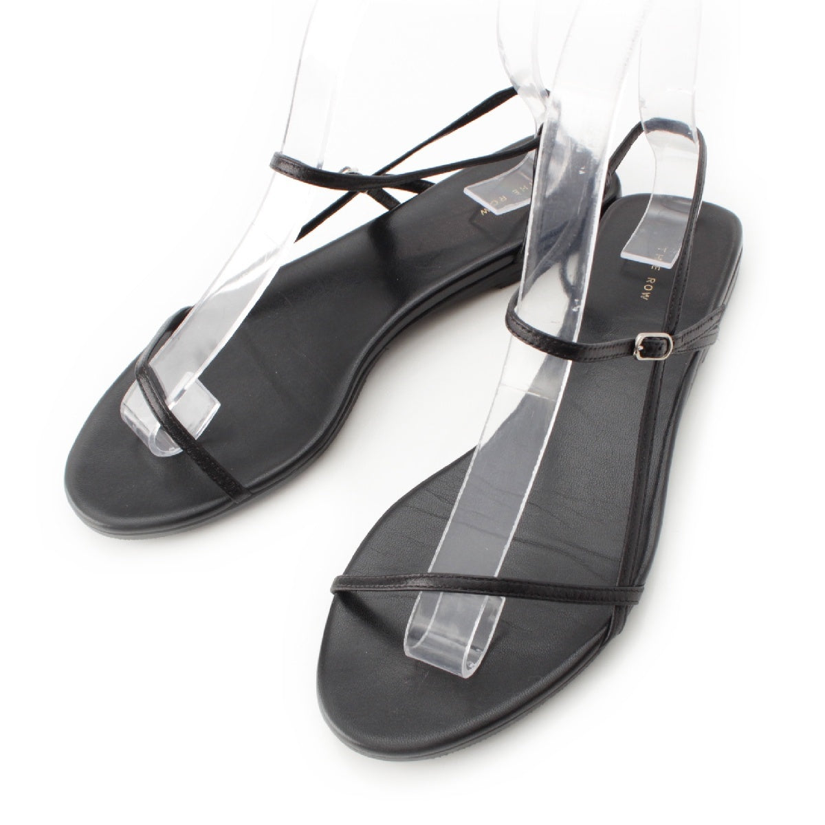 THE ROW leather Bear Strap Flats Sandals black 35