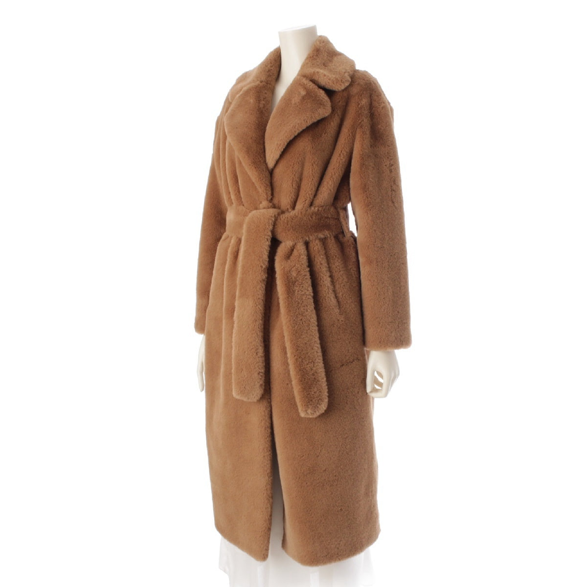 Herno 24 years Eco fur long soft gown with belt coat outer CA0409D124222157 beige 38