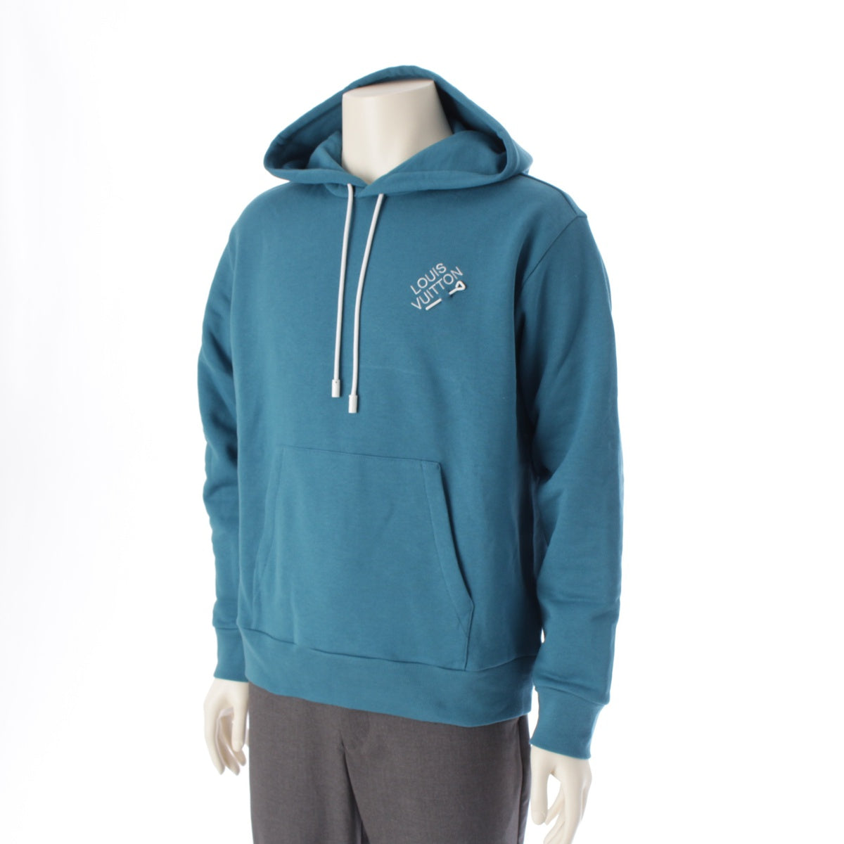 LOUIS VUITTON cotton Signature Embroidered Logo Parker Sweatshirts Hoodies Tops HNY56W blue S