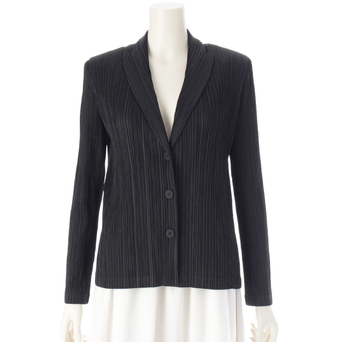 PLEATS PLEASE ISSEY  single Jacket Shirts Blouses Tops PP01-JD422 black 3