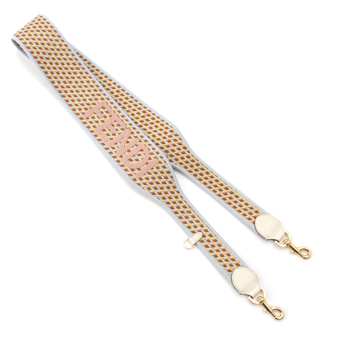 FENDI Strap you Leather x canvas Logo for bags strap 8AV198 Blue-based multi-color