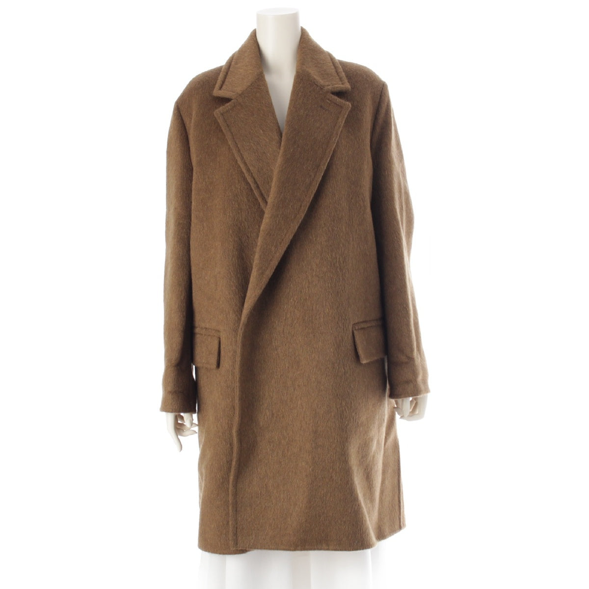 BOTTEGAVENETA Wool mohair chester long coat outer 663384 Brown 34