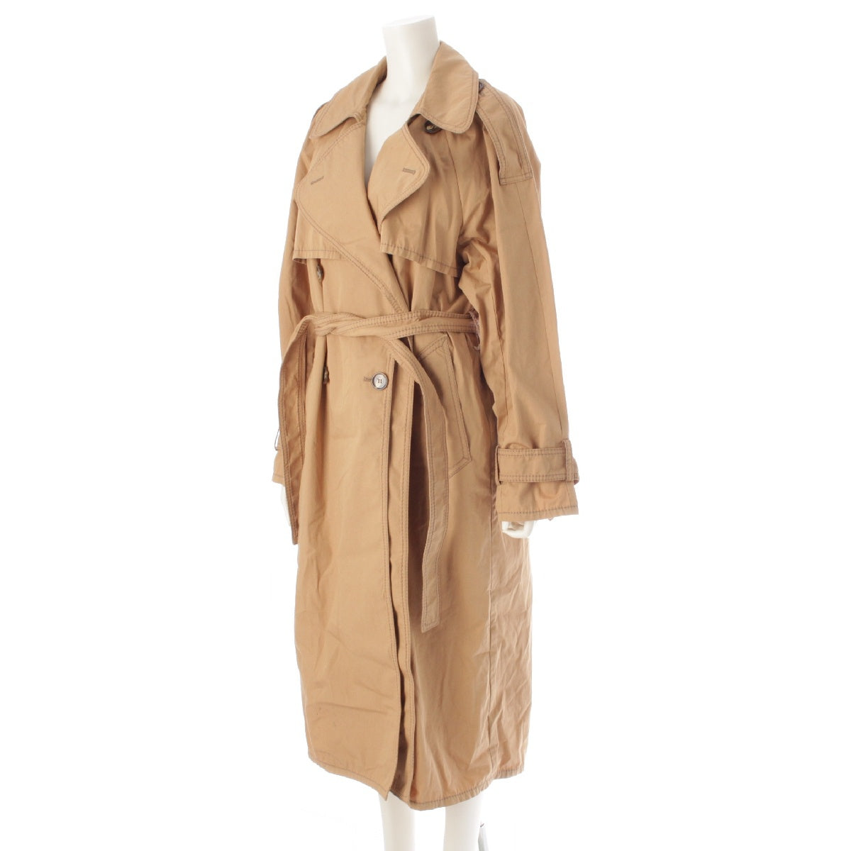 ACNE STUDIOS cotton Belted Long trench coat outer A90493 beige 32