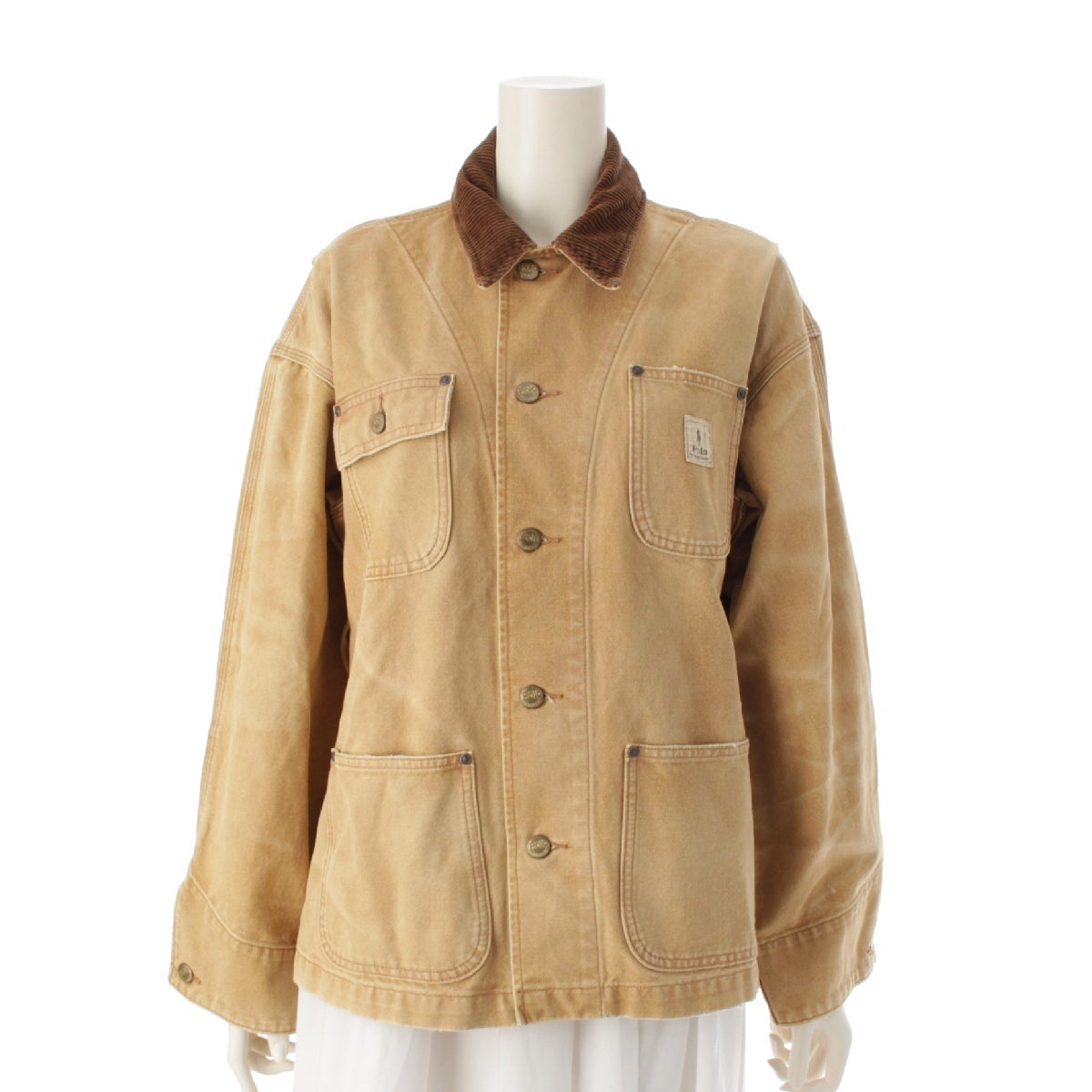 RALPH LAUREN Cotton canvas Utility Chore Coat Jacket beige XS