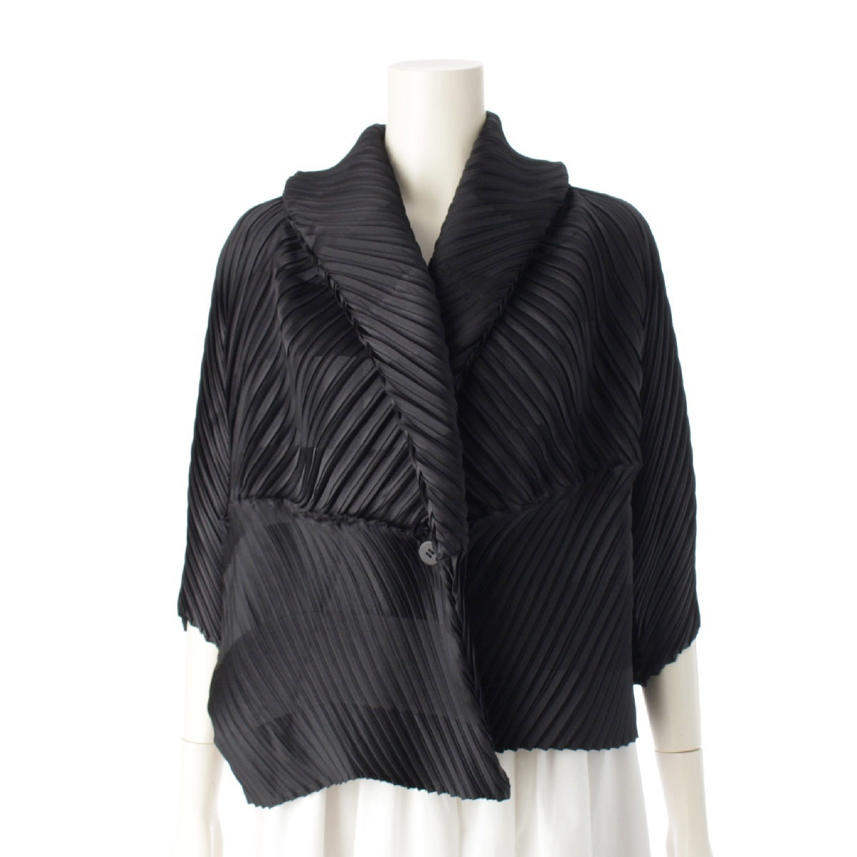 ISSEY MIYAKE Transformed Pleated Single Jacket Cardigan tops IM43FD151 black 2