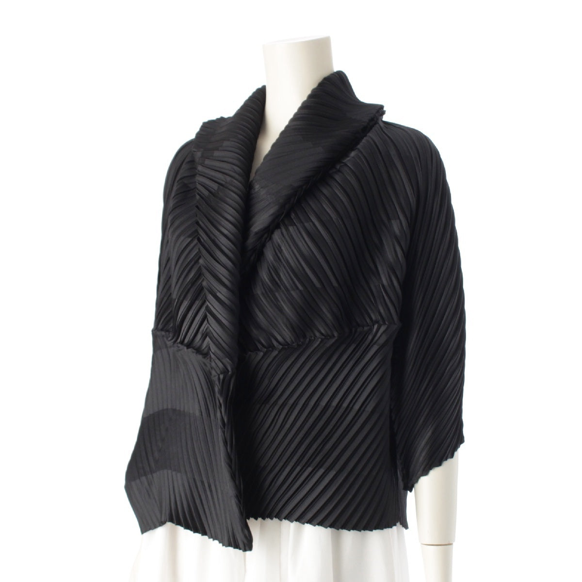 ISSEY MIYAKE Transformed Pleated Single Jacket Cardigan tops IM43FD151 black 2