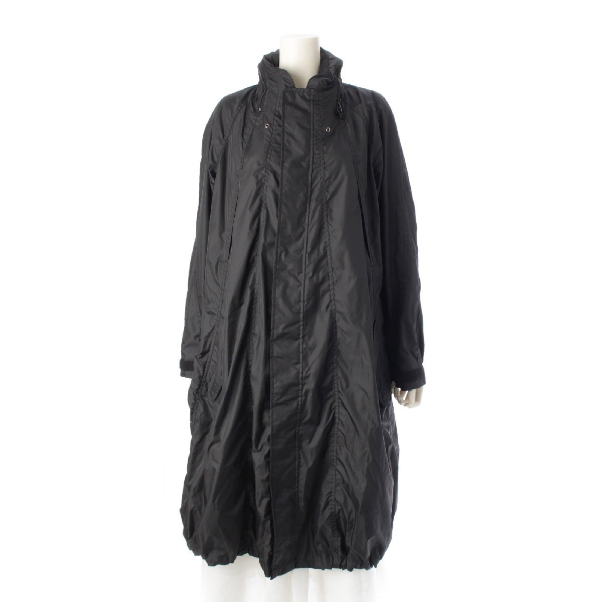 ISSEY MIYAKE FETE polyester Hood Mesh Parachute Long coat outer IM82FA004 black 3