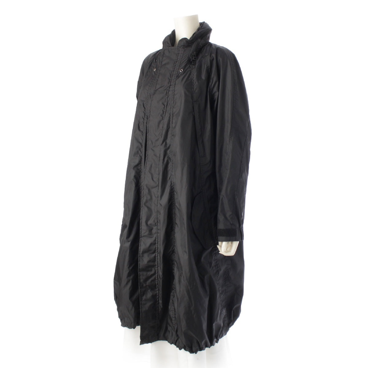 ISSEY MIYAKE FETE polyester Hood Mesh Parachute Long coat outer IM82FA004 black 3