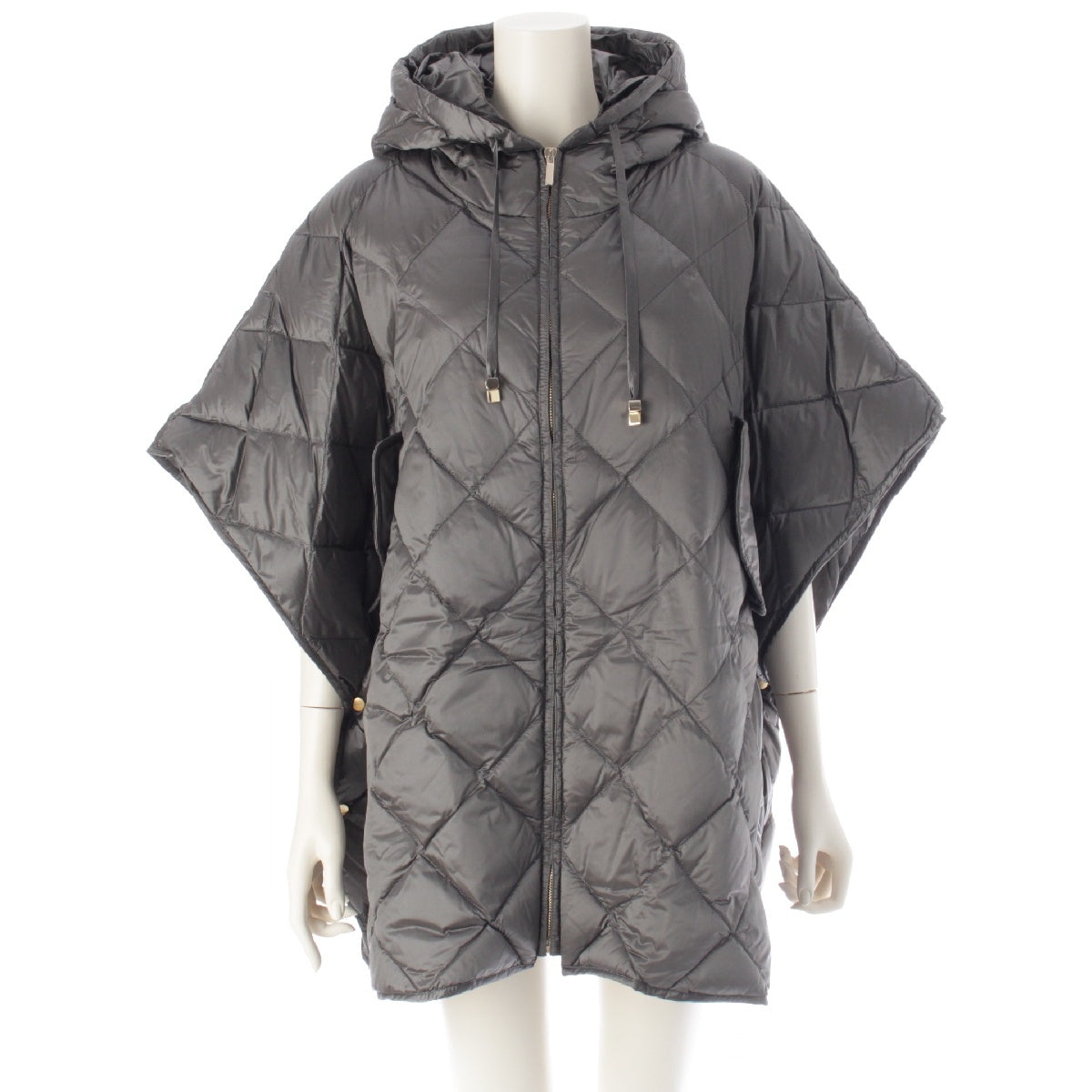 Max Mara The Cube TREMAN Nylon Quilted Hooded Cape poncho Jackets, Coats, Gilets, Outerwear gray M