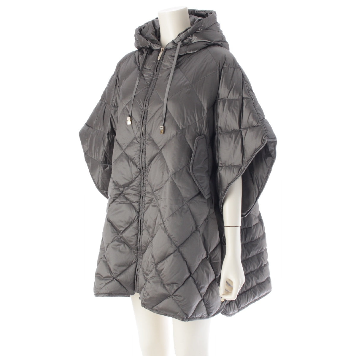 Max Mara The Cube TREMAN Nylon Quilted Hooded Cape poncho Jackets, Coats, Gilets, Outerwear gray M