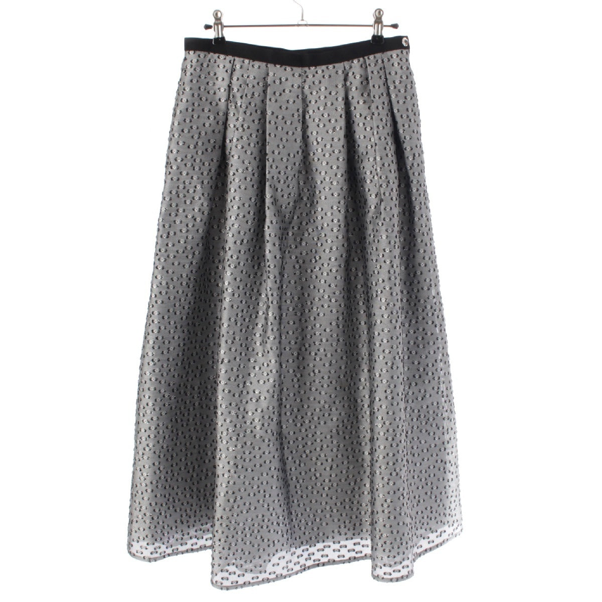 Drawer Silk blend FALL2 Lame cut jacquard skirt 6524-299-1865 Gray Black Silver 38