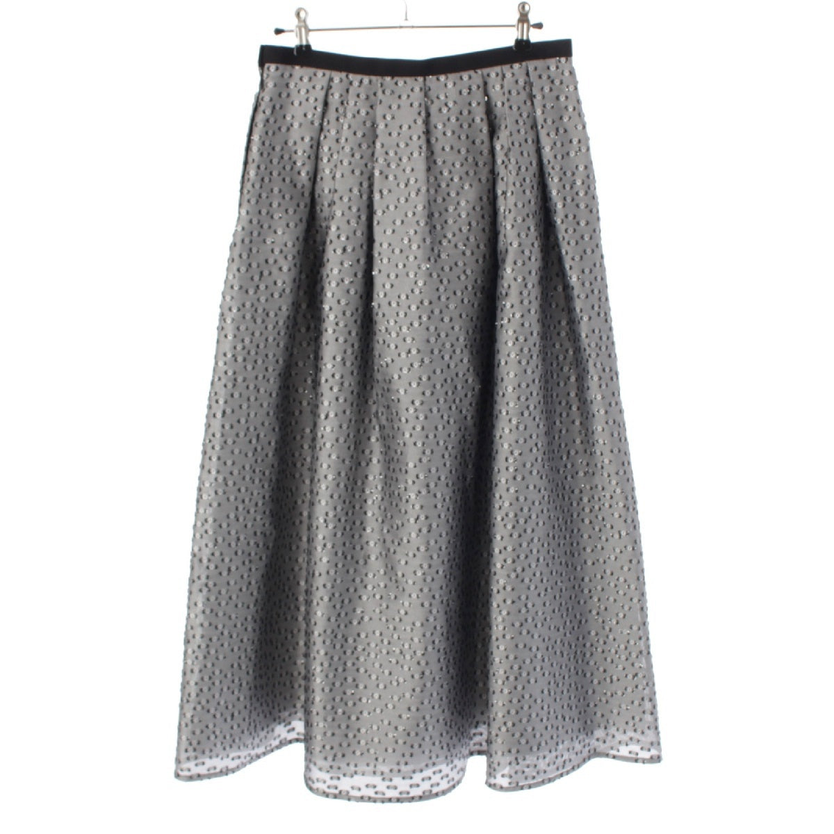 Drawer Silk blend FALL2 Lame cut jacquard skirt 6524-299-1865 Gray Black Silver 38
