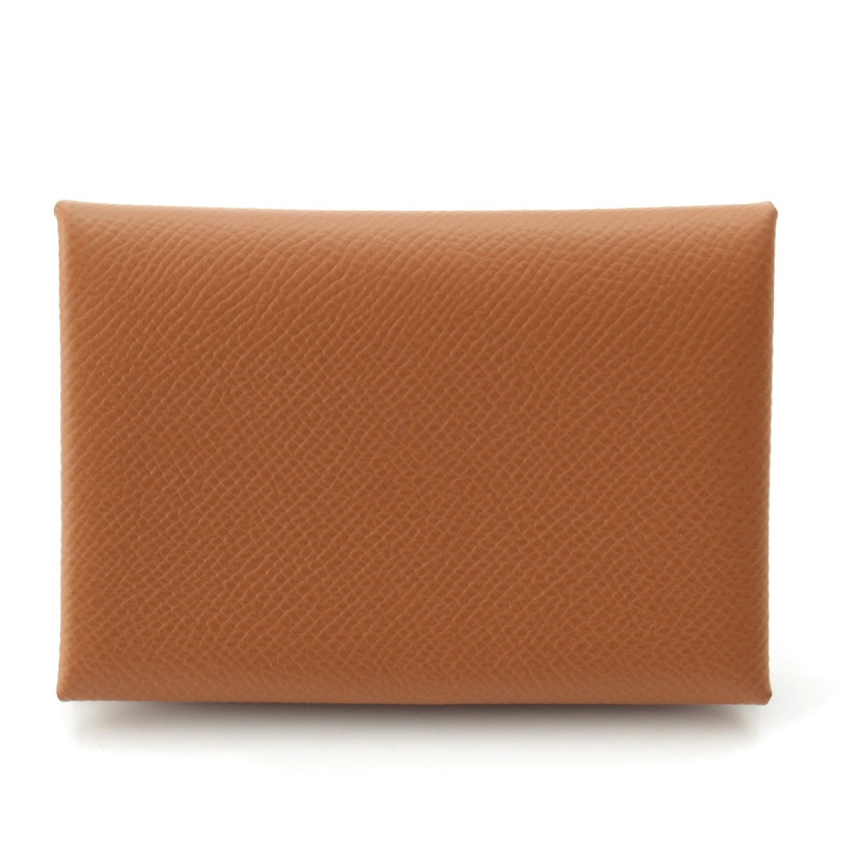 HERMES U engraved Calvi duo Epsom Coin case Coin Pocket Gold brown