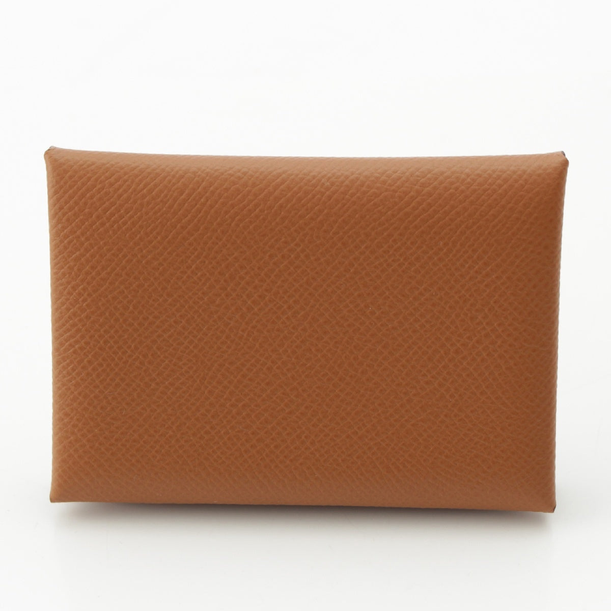 HERMES U engraved Calvi duo Epsom Coin case Coin Pocket Gold brown