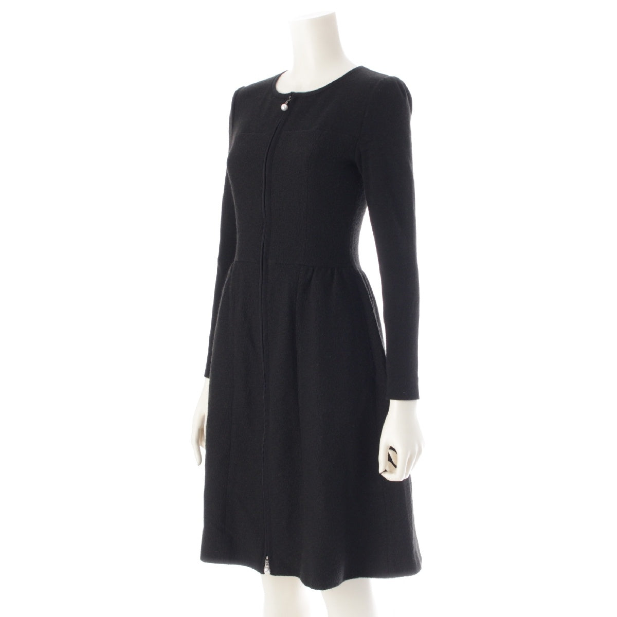 Rene wool Double Zip Up F Pearl Flare one piece dress 6742480 black 34