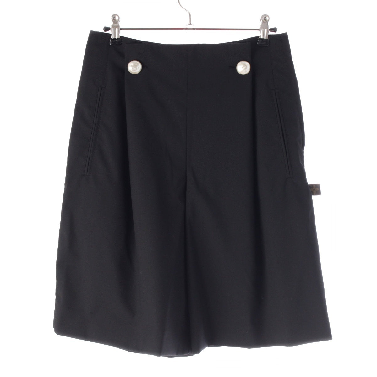 LOUIS VUITTON 22 years wool Monogram F Pearl Half Short Pants Bottoms black 36