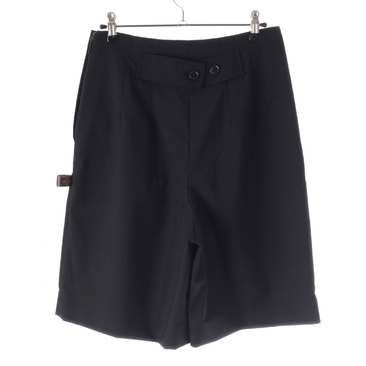 LOUIS VUITTON 22 years wool Monogram F Pearl Half Short Pants Bottoms black 36
