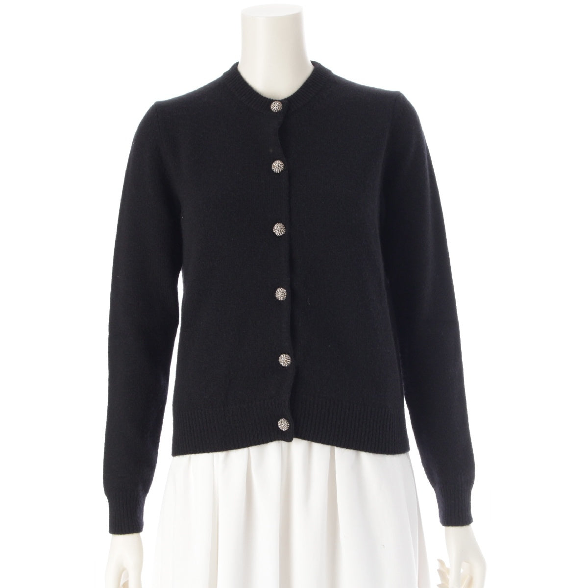 CELINE cashmere Bijou button cardigan tops 2A782981E black XS