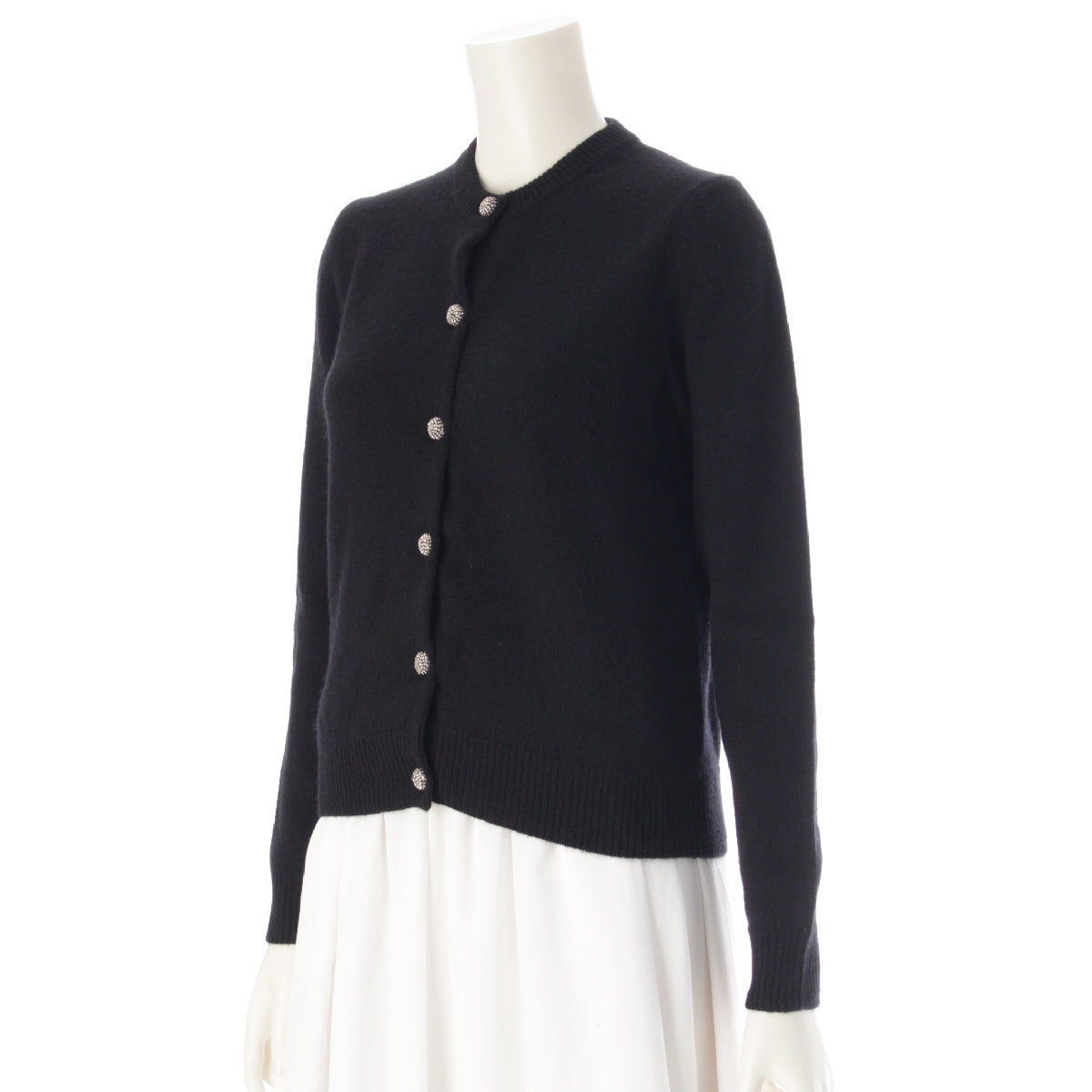 CELINE cashmere Bijou button cardigan tops 2A782981E black XS