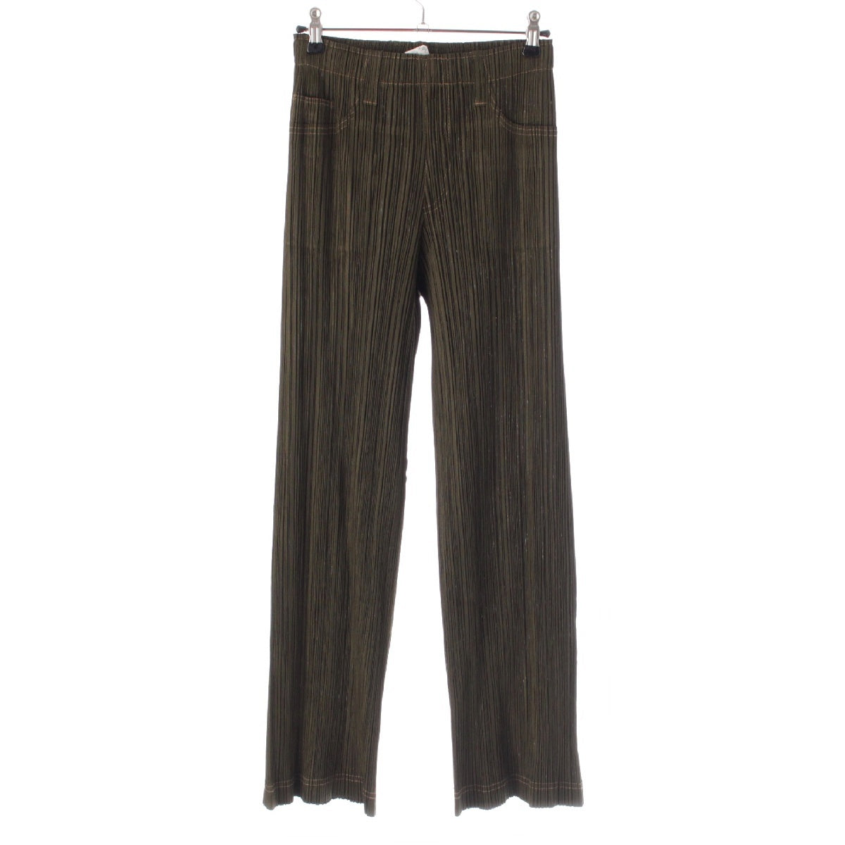PLEATS PLEASE ISSEY  Denim Transfer Straight Pants Bottoms PP73-JF424 khaki 1