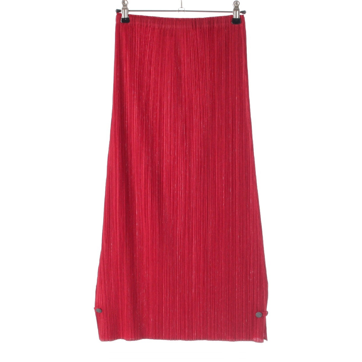 PLEATS PLEASE ISSEY  Dragon Chinese Button Long skirt  PP63-JG145 Red 1