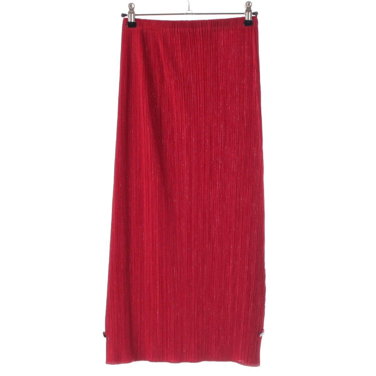 PLEATS PLEASE ISSEY  Dragon Chinese Button Long skirt  PP63-JG145 Red 1