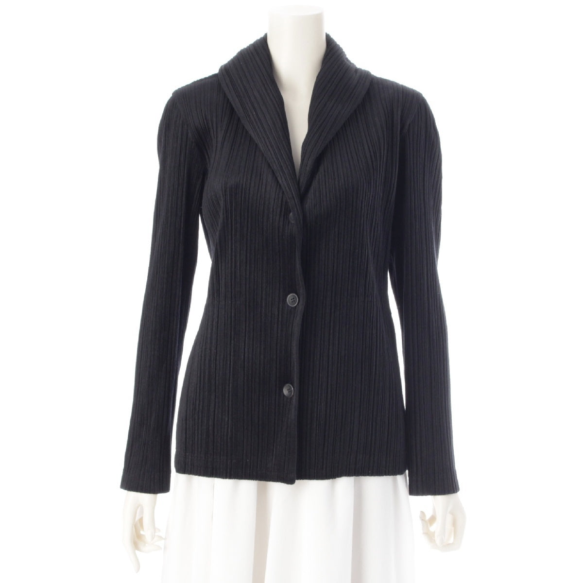 PLEATS PLEASE ISSEY  Velour Velvet-like single Jacket outer PP43-JD841 black 4
