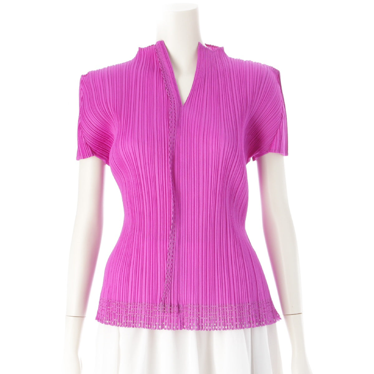 PLEATS PLEASE ISSEY  Ultrasonic Cutting Short Sleeve Cut tops PP53-JK622 purple 3