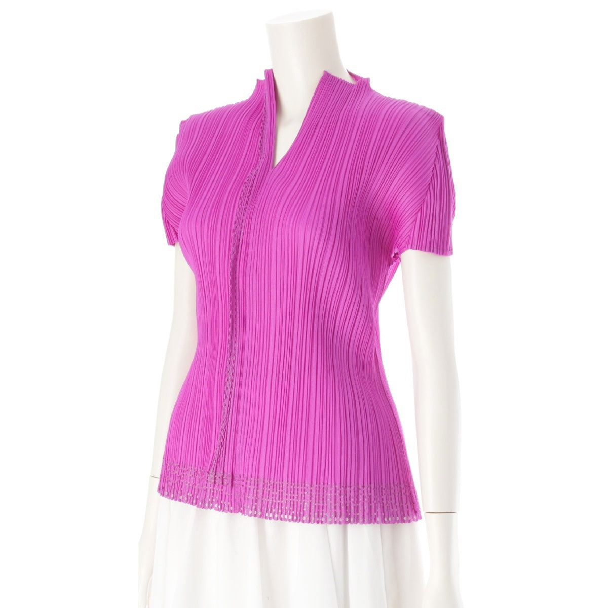 PLEATS PLEASE ISSEY  Ultrasonic Cutting Short Sleeve Cut tops PP53-JK622 purple 3