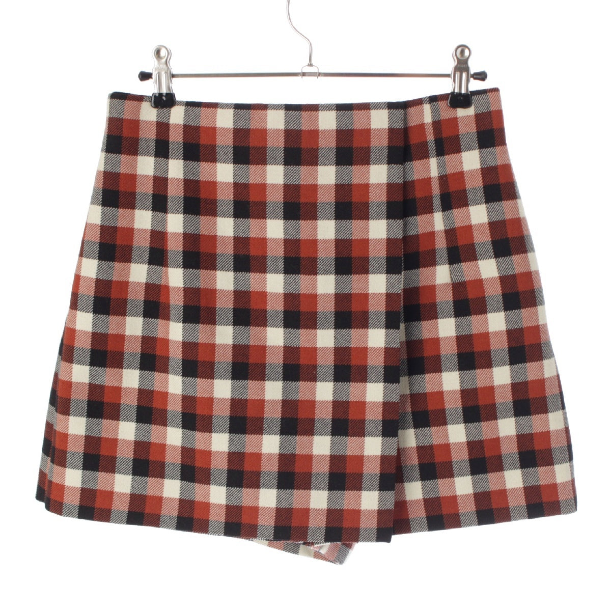 Christian Dior Virgin wool Skirt design check Shorts Bottoms Orange 38