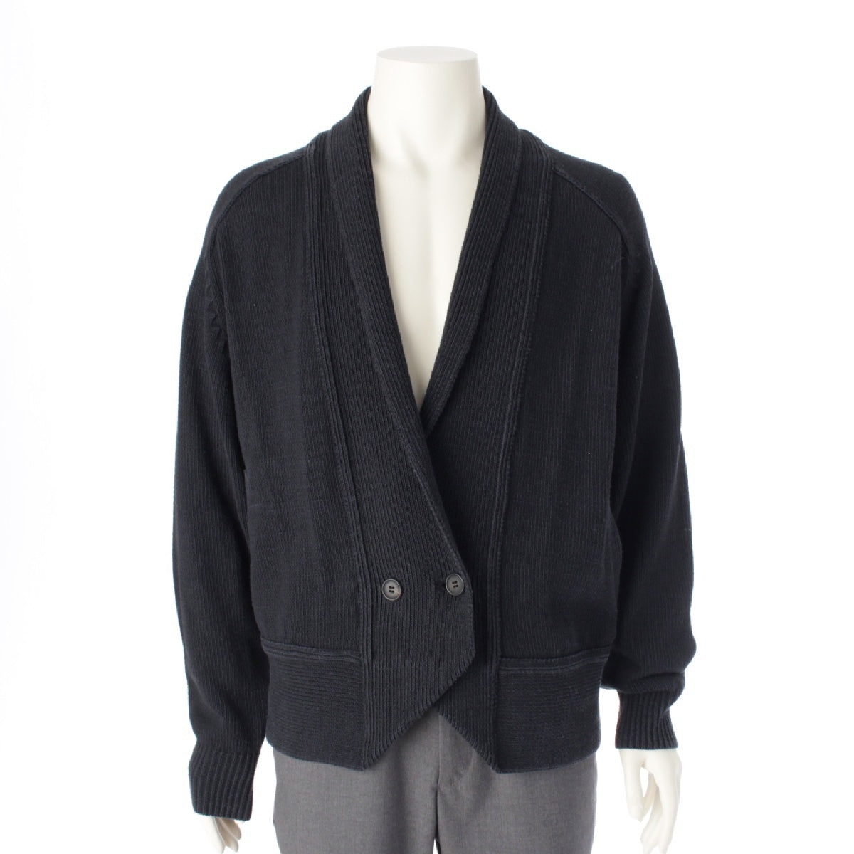 ISSEY MIYAKE MEN 80s silk Vintage brush tag double-breasted knit cardigan Jacket tops DL42509 Navy M