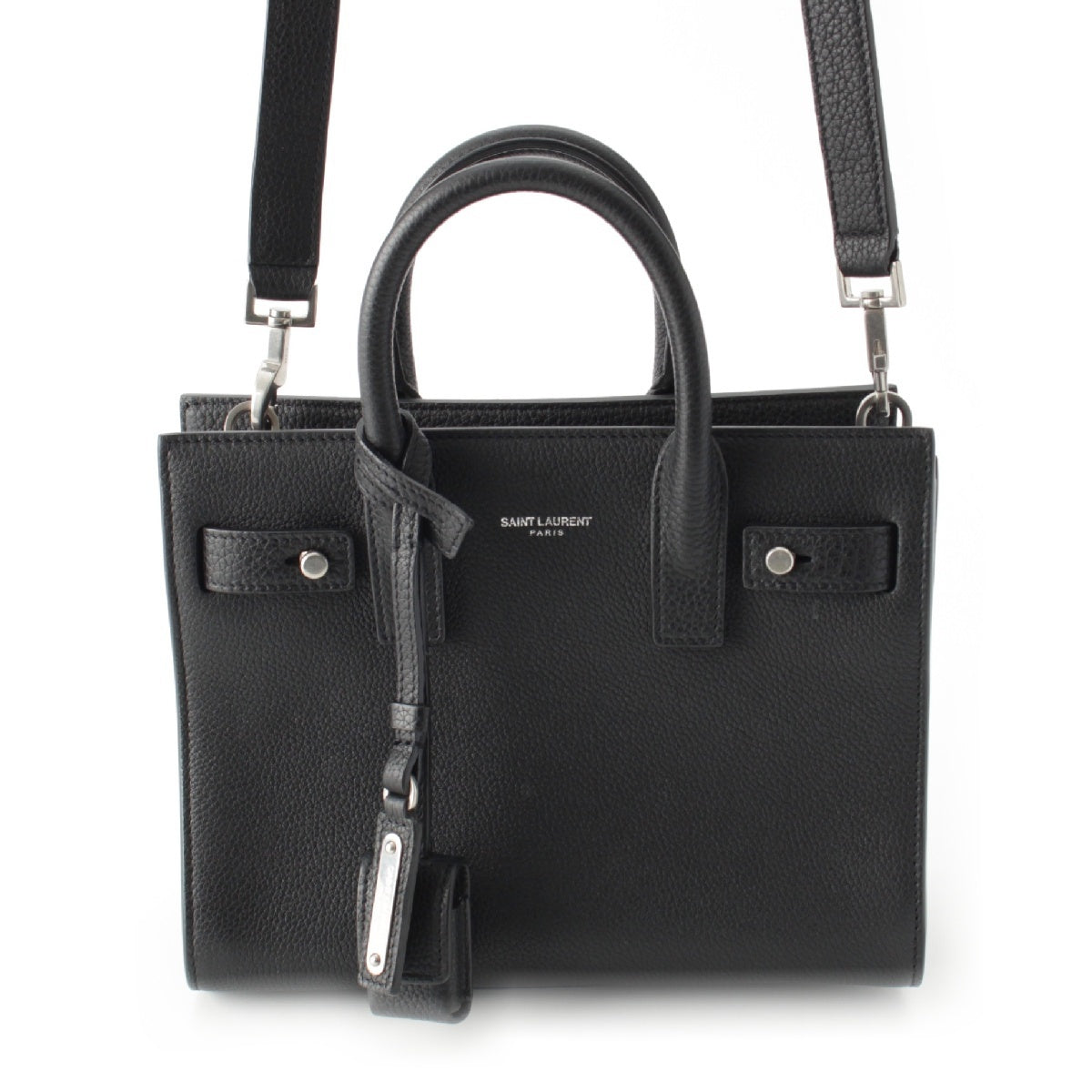 SAINT LAURENT leather Sac du Jour Soft Nano 2WAY Handbag 466283 black