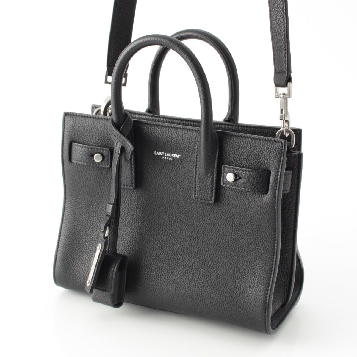 SAINT LAURENT leather Sac du Jour Soft Nano 2WAY Handbag 466283 black