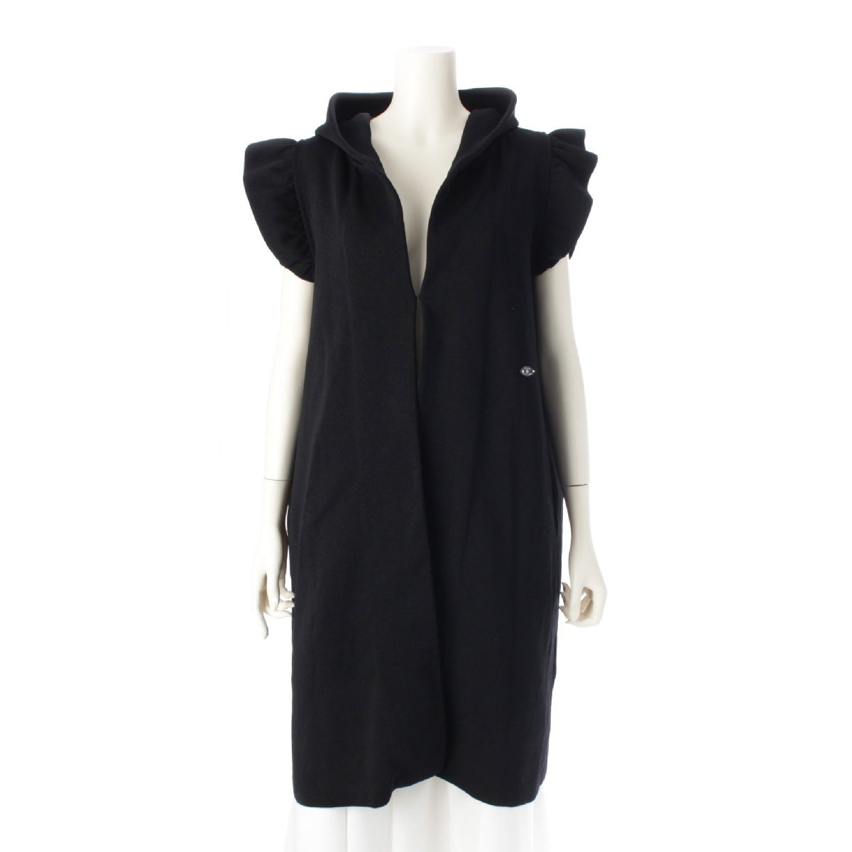 Rene 23 years knit Ruffled Hoodie Gilet Best tops 6332300 black