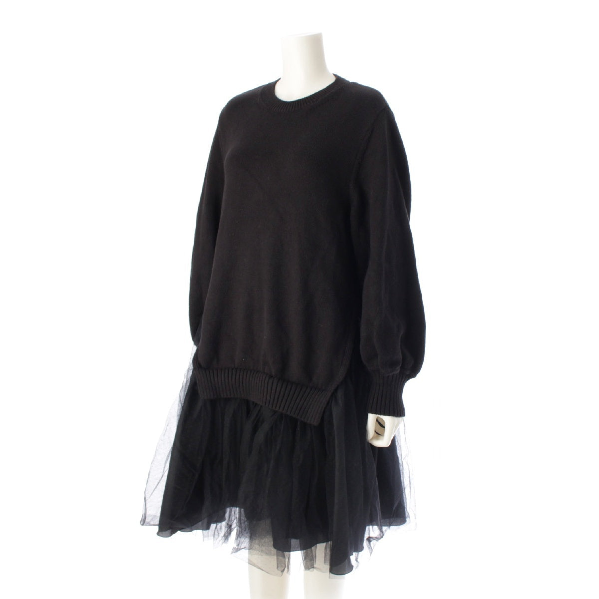 FOXEY 25 years Sucre Tulle Knit Docking one piece dress 45074 black S