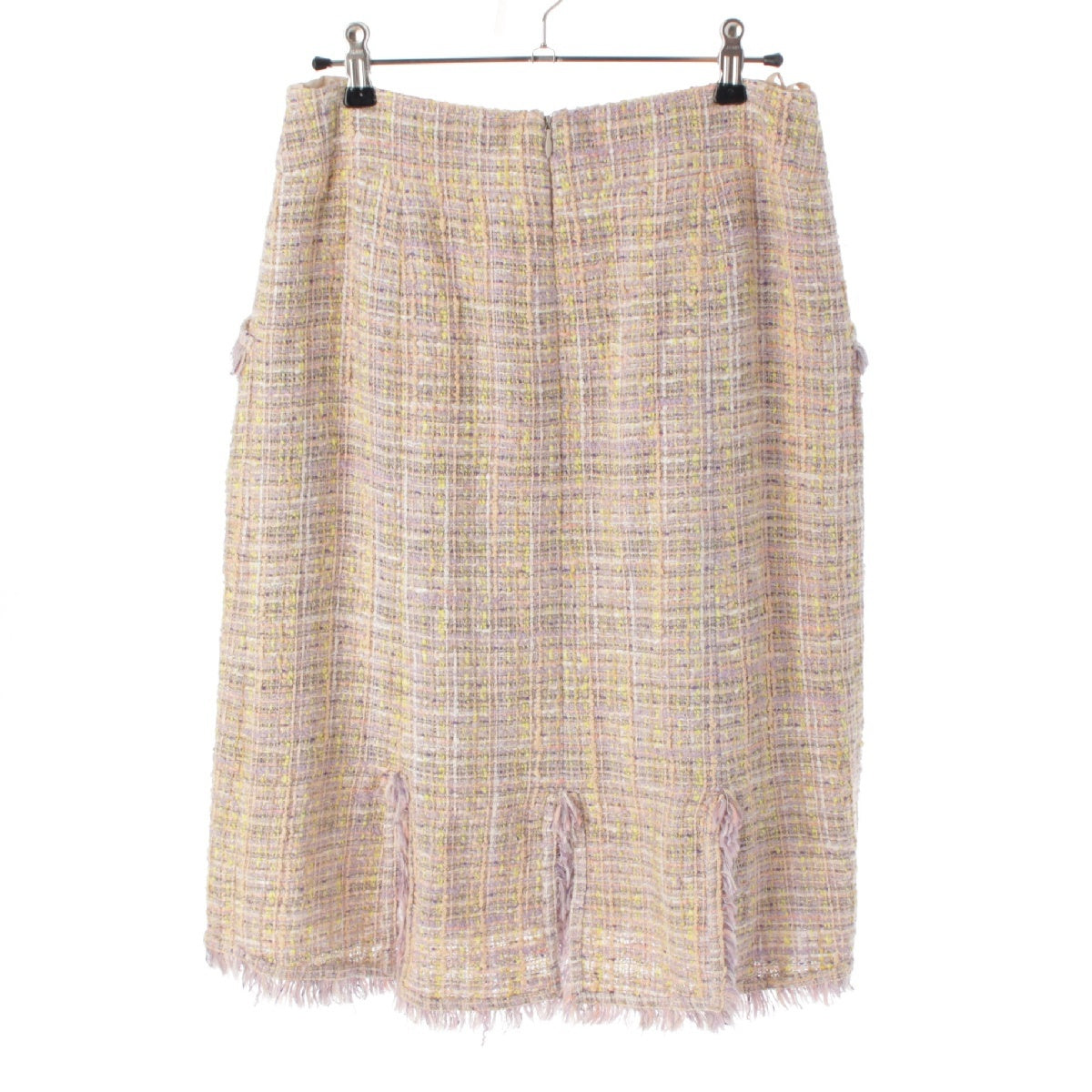 CHANEL 04P Tweed Fringe skirt Bottoms P23054 multicolor 38