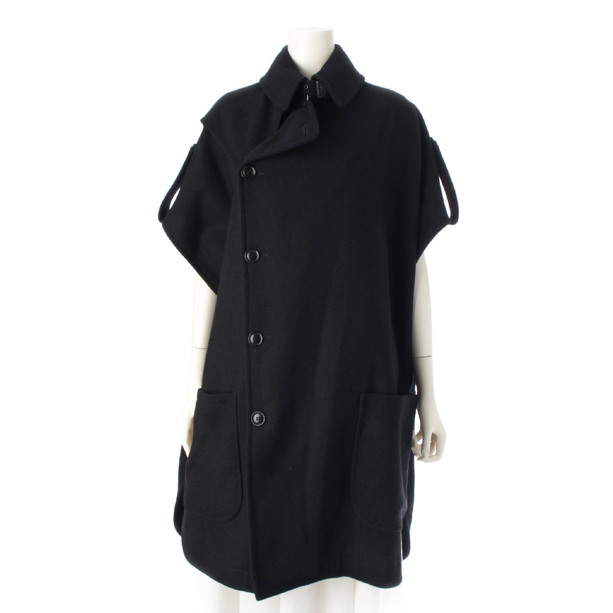 Y's Youji Yamamoto wool Poncho cloak poncho outer YQ-C41-131 black 2