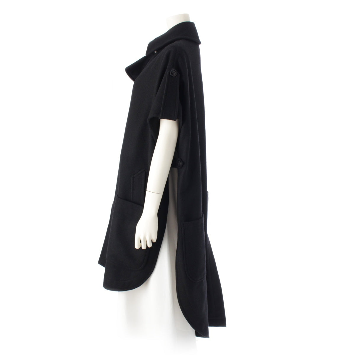 Y's Youji Yamamoto wool Poncho cloak poncho outer YQ-C41-131 black 2