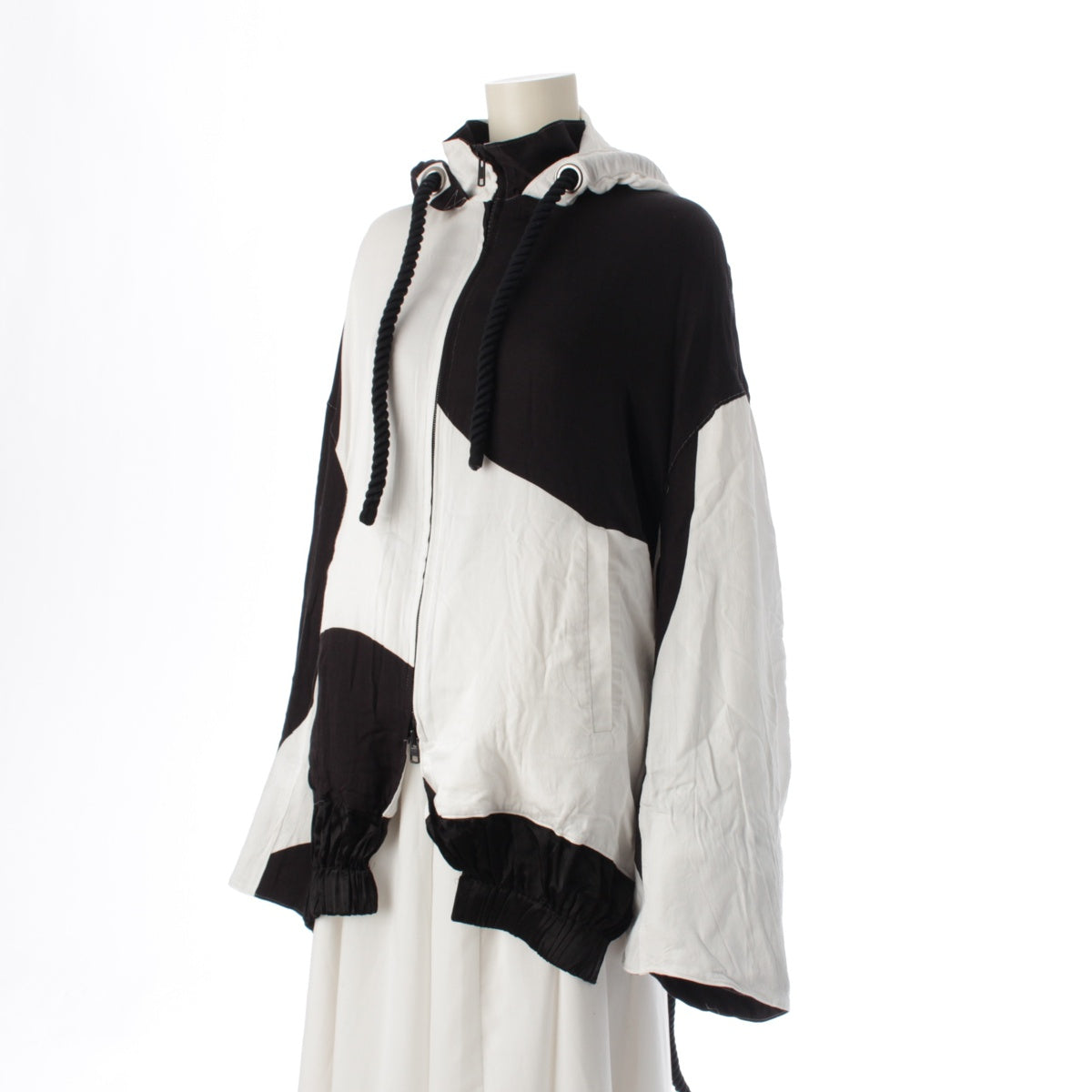 TAKESHI KOSAKA by Y's Pink Label 19Stainless Steel Youji Yamamoto Transformed Hoodie Jacket Hoodies, blousons, outerwear YH-Y41-232 White x black 2