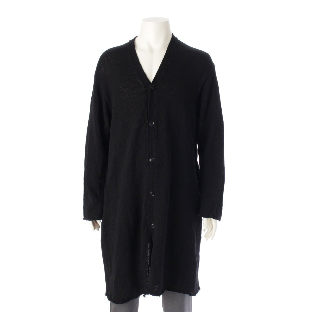 Yohji Yamamoto POUR HOMME 19Stainless Steel cotton Macrame Long cardigan Jacket HH-K88-092 black 3
