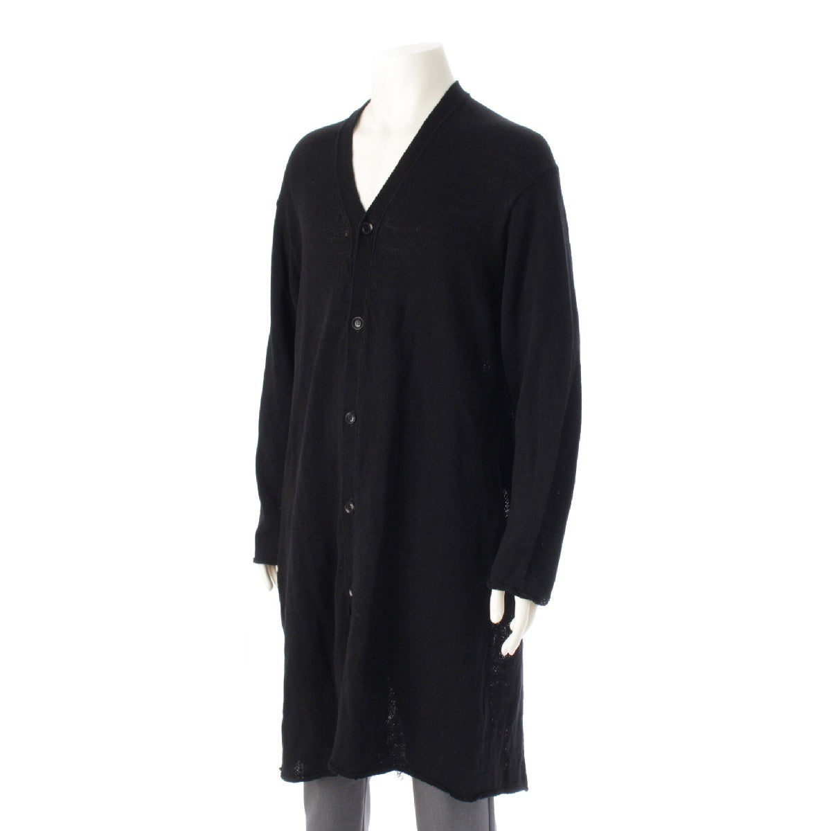 Yohji Yamamoto POUR HOMME 19Stainless Steel cotton Macrame Long cardigan Jacket HH-K88-092 black 3