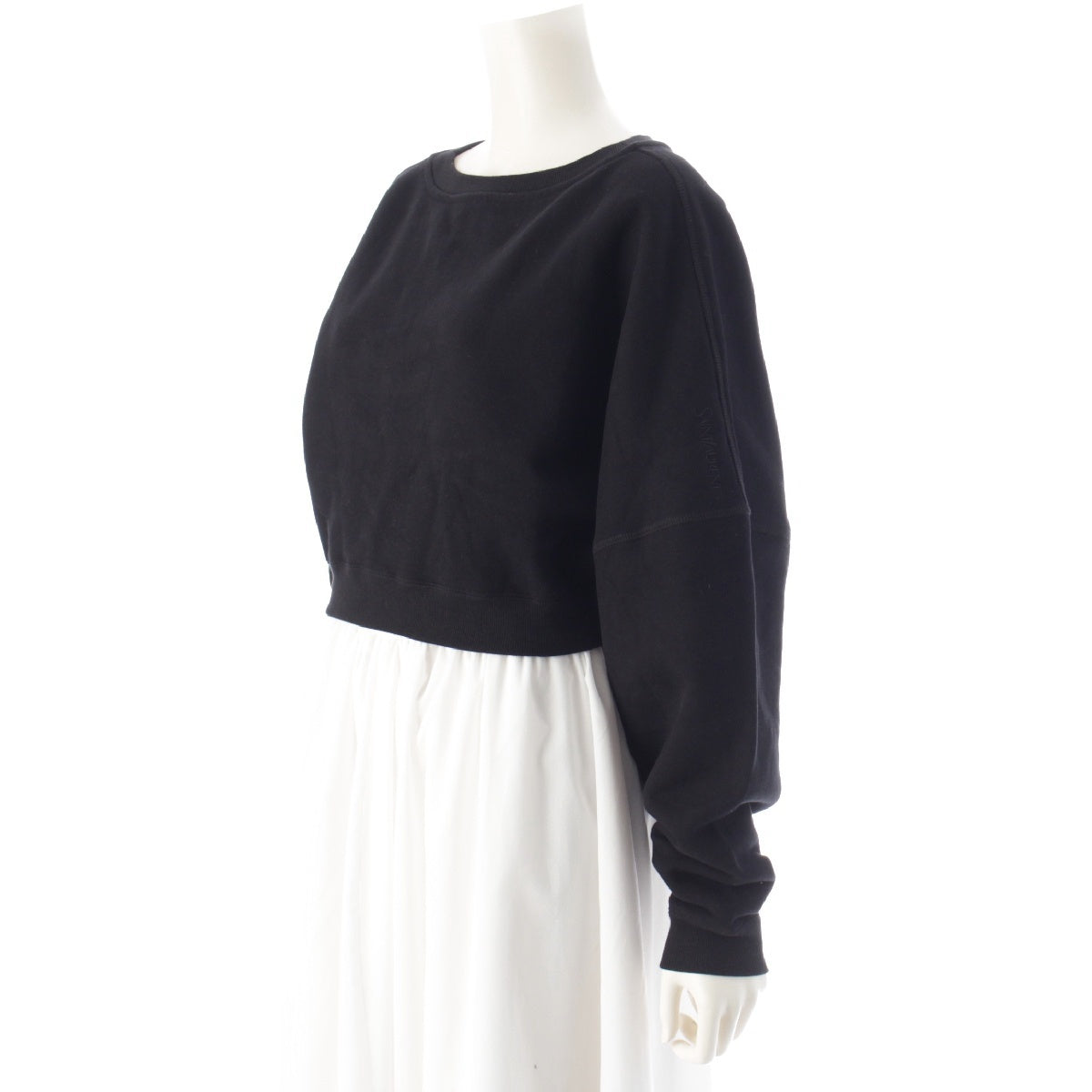 SAINT LAURENT 23 years cotton Cropped tops sweat 770879 black XS