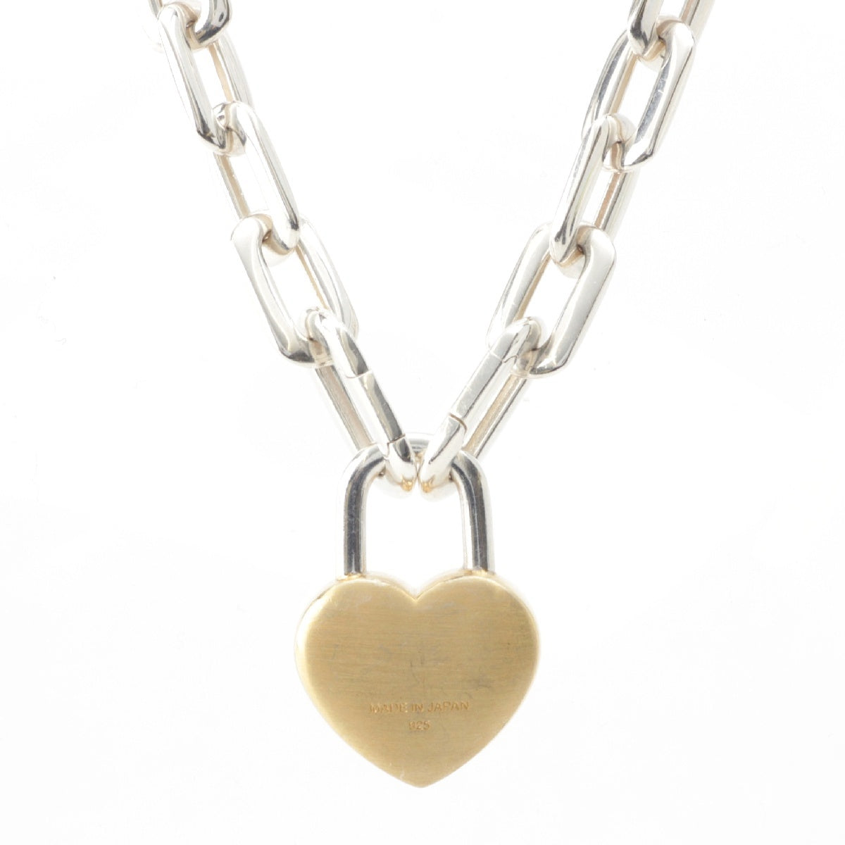 AMBUSH Small Heart Padlock Chain Necklace Accessories 925 Silver 59.8g