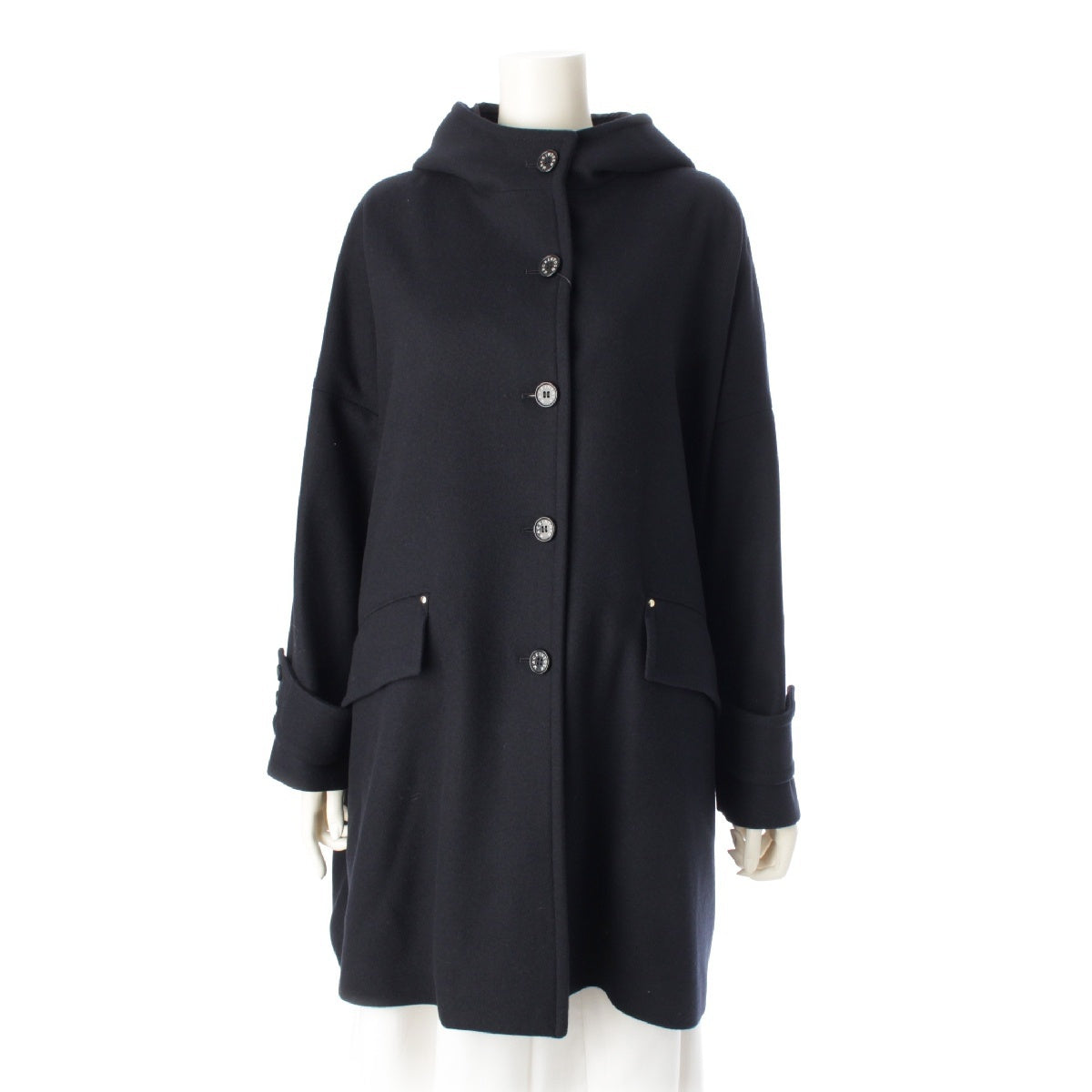 Mackintosh New Humbie Hood wool Logo button hood coat outer L232MO1135FL2K Navy 8
