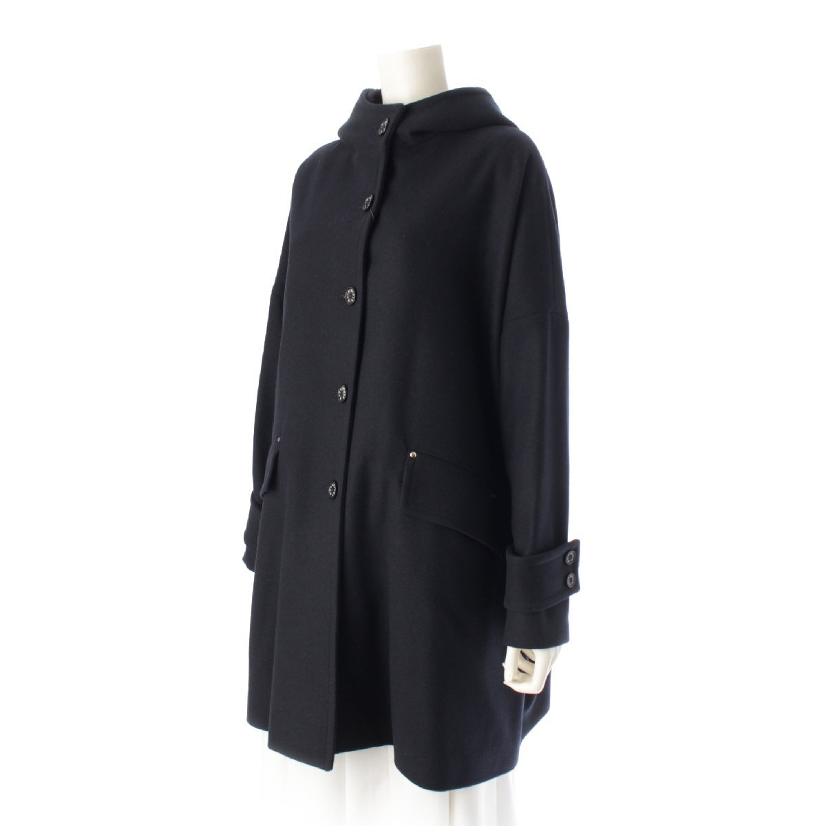 Mackintosh New Humbie Hood wool Logo button hood coat outer L232MO1135FL2K Navy 8