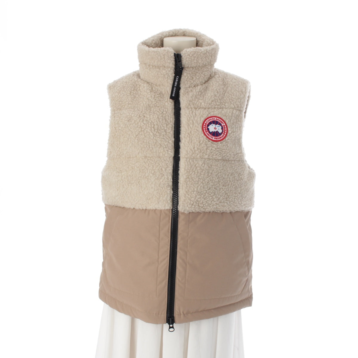 CANADA GOOSE Elora Bore High neck Down vest Sleeveless Jacket Outerwear 2837W beige XS